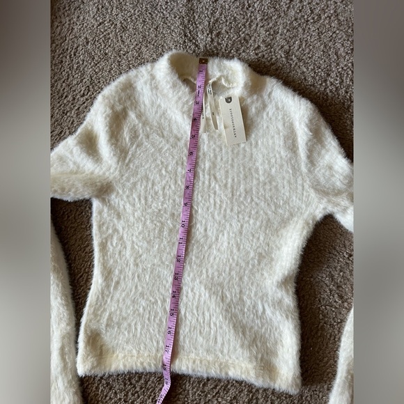 NWT ANTHROPOLOGIE Stellah Beige Lurex Cropped Sweater Sz XXS - Picture 8 of 11
